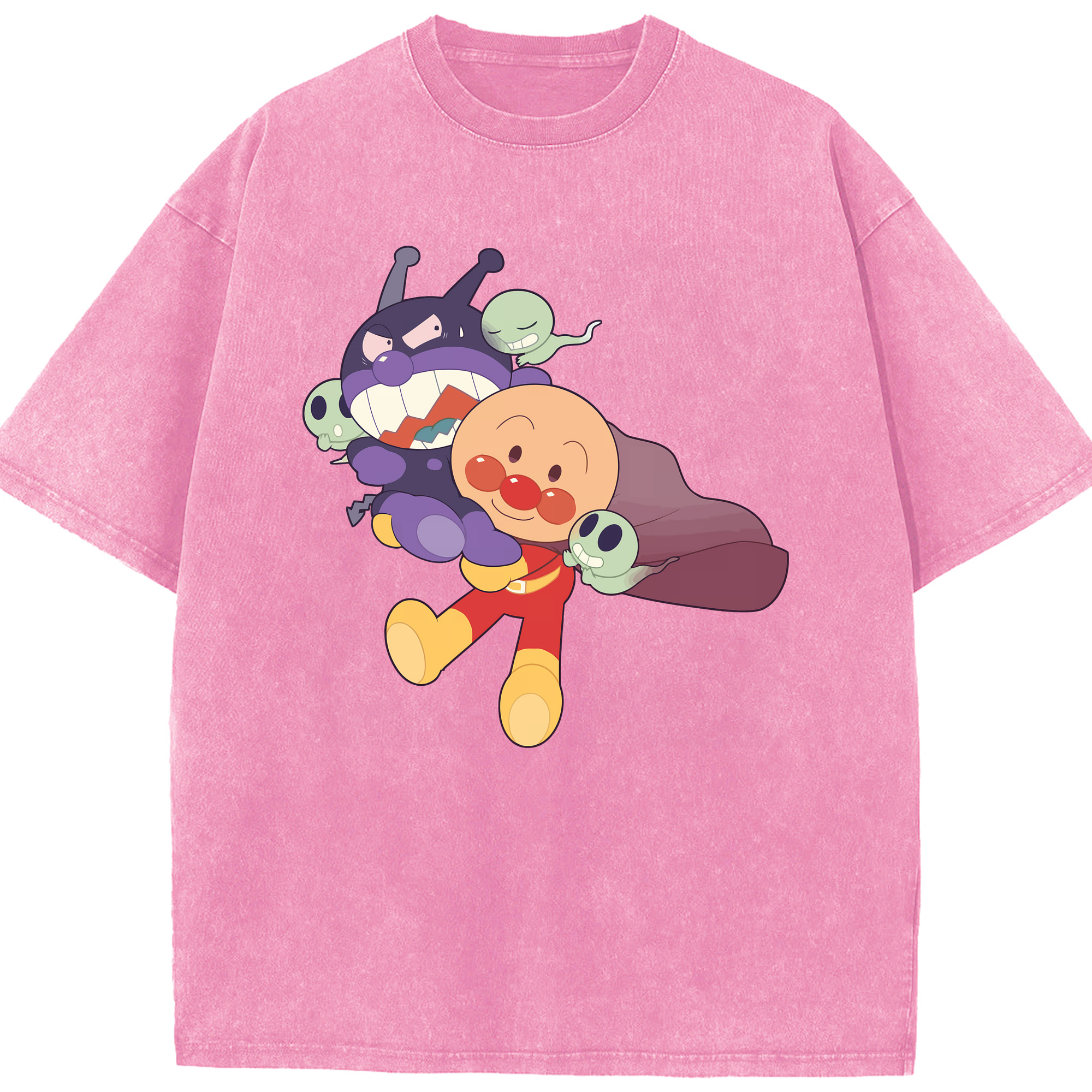 （画像用） アンパンマン Anpanman 綿100% ヴィンテージ風 半袖Tシャツ（フロントプリント）